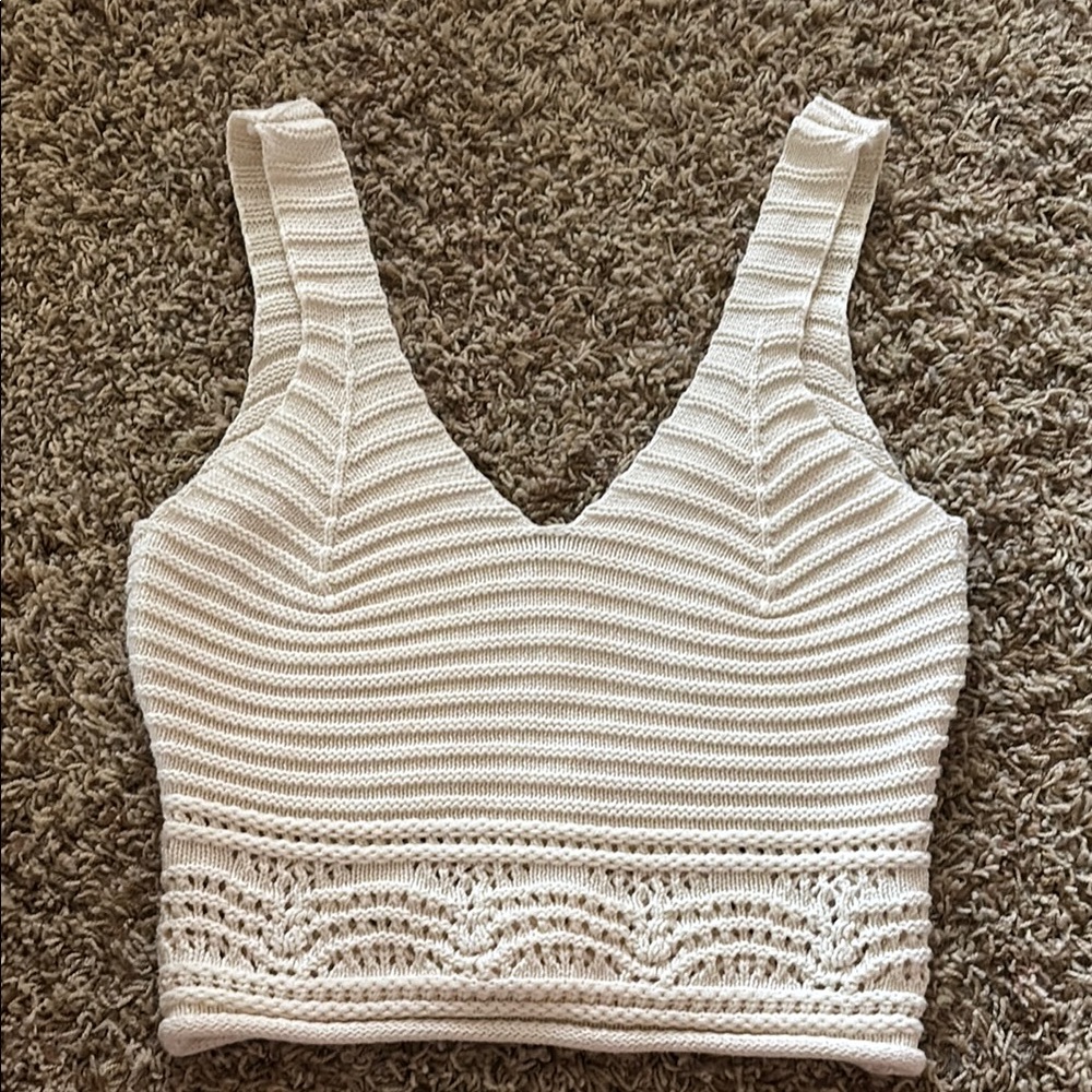 Cream Knit Women's Top